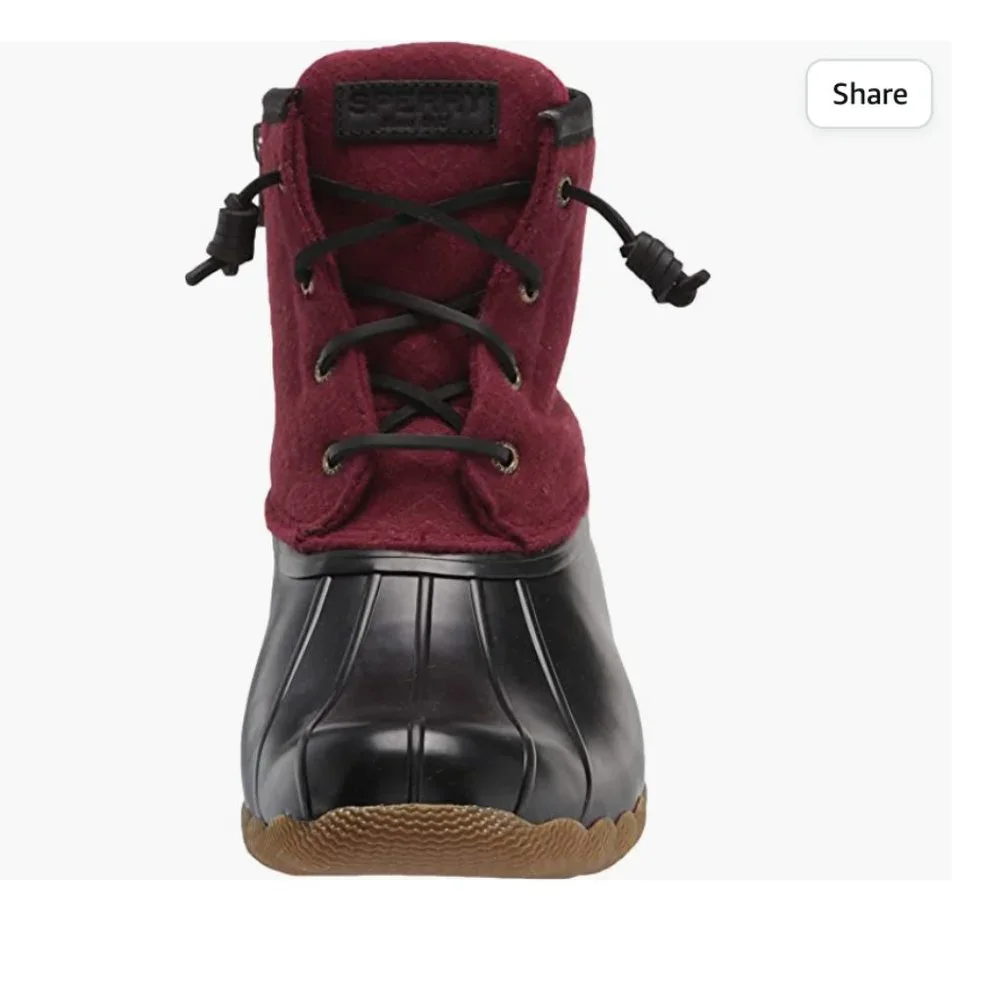 New in Box Sperry Women's Saltwater duck Emboss Wool snow Boots - Picture 7 of 7